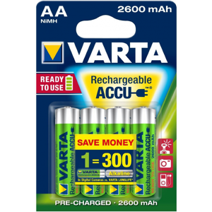 Varta 4 piles rechargeables accu VARTA AA LR6 1.2V 2600mAh