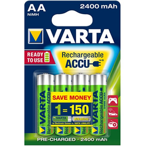 Varta 4 piles rechargeables accu VARTA AA LR6 1.2V 2400mAh