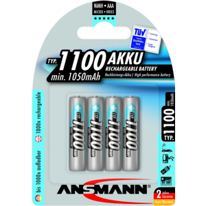 Ansmann 4 piles rechargeables accu ANSMANN AAA LR03 1.2V 1100mAH