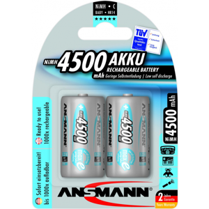 2 piles rechargeables Ansmann C LR14 1.2V 4500mAh - Publicité