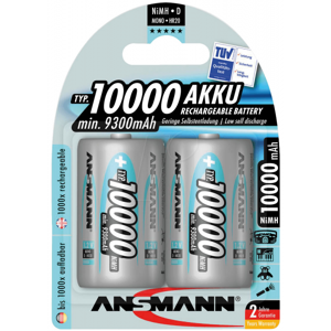 2 piles rechargeables Ansmann D LR20 1.2V 10000mAh - Publicité
