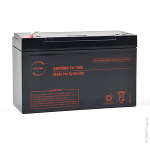 enix Batterie Lithium Fer Phosphate UN38.3 (96Wh) 12V 7.5Ah F6.35