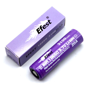 EFEST Accu li-ion Efest Purple LIMN  pour e-cigarette  compatible 18650 / IMR18650 3.7V 3100mAh Flat