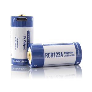 keeppower Batterie lithium-ion RCR123A 3V 860mAh rechargeable via micro USB