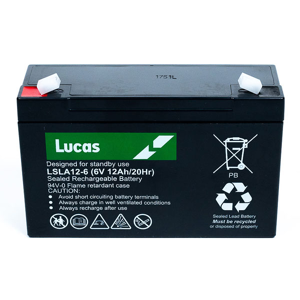 Lucas Batterie Plomb Etanche Stationnaire Lucas VRLA AGM  LSLA12-6 6V 12Ah.