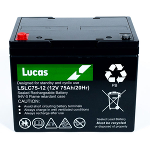 Lucas Batterie Plomb Etanche Stationnaire et Cyclage Lucas VRLA AGM  LSLC75-12 12V 75Ah.