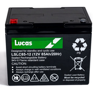 Lucas Batterie Plomb Etanche Stationnaire et Cyclage Lucas VRLA AGM  LSLC85-12 12V 85Ah.