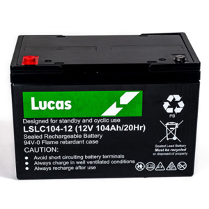 Lucas Batterie Plomb Etanche Stationnaire et Cyclage Lucas VRLA AGM  LSLC104-12 12V 104Ah.