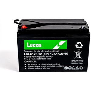 Lucas Batterie Plomb Etanche Stationnaire et Cyclage Lucas VRLA AGM  LSLC125-12 12V 125Ah.