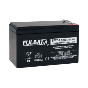 fulbat Batterie FULBAT  AGM  plomb EtancheFP12-7.2 (T1) 12 volts 7,2 Amps