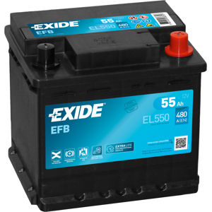 EXIDE BATTERIE EXIDE EFB L1 12V 55AH 480A 207X175X190 +D EL550