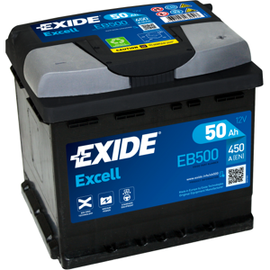 EXIDE BATTERIE EXIDE EXCELL L1 12V 50AH 450A 207X175X190 +D EB500