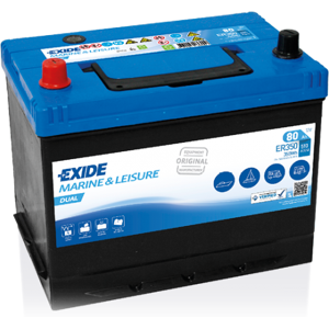 EXIDE BATTERIE EXIDE MARINE - LOISIRS D26 12V 80AH 510A 270X173X222 +G ER350