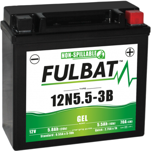 FULBAT Batterie Fulbat GEL SLA 12N5.5-3B GEL 12V 5.5AH 70 AMPS  135x60x130  + Droite