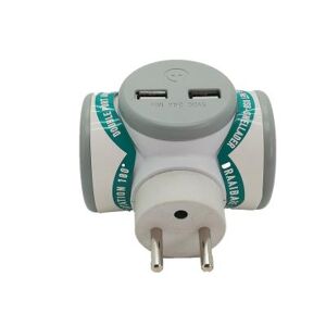 Chargeur multiprise Biplite Watt&Co - USB - rotatif - blanc