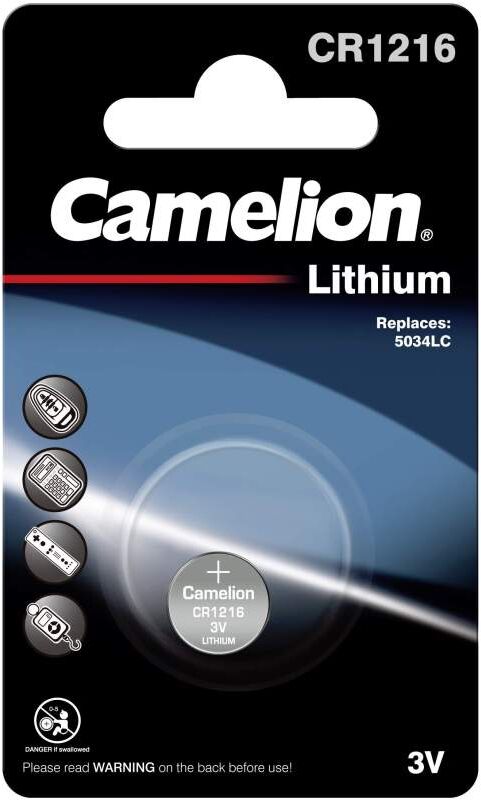 Pile CR1216 / 5034LC Camelion Bouton Lithium 3V