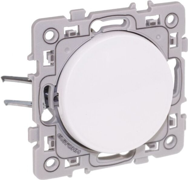 EUR'OHM Bouton poussoir SQUARE à griffes 10A - Blanc