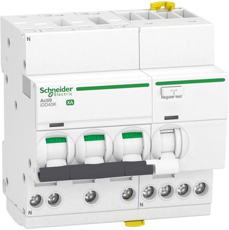 SCHNEIDER Disjoncteur différentiel Acti9 iDD40K XA auto - 3P+N - 16A - 4500A/4,5 kA - courbe C - 30mA - type AC