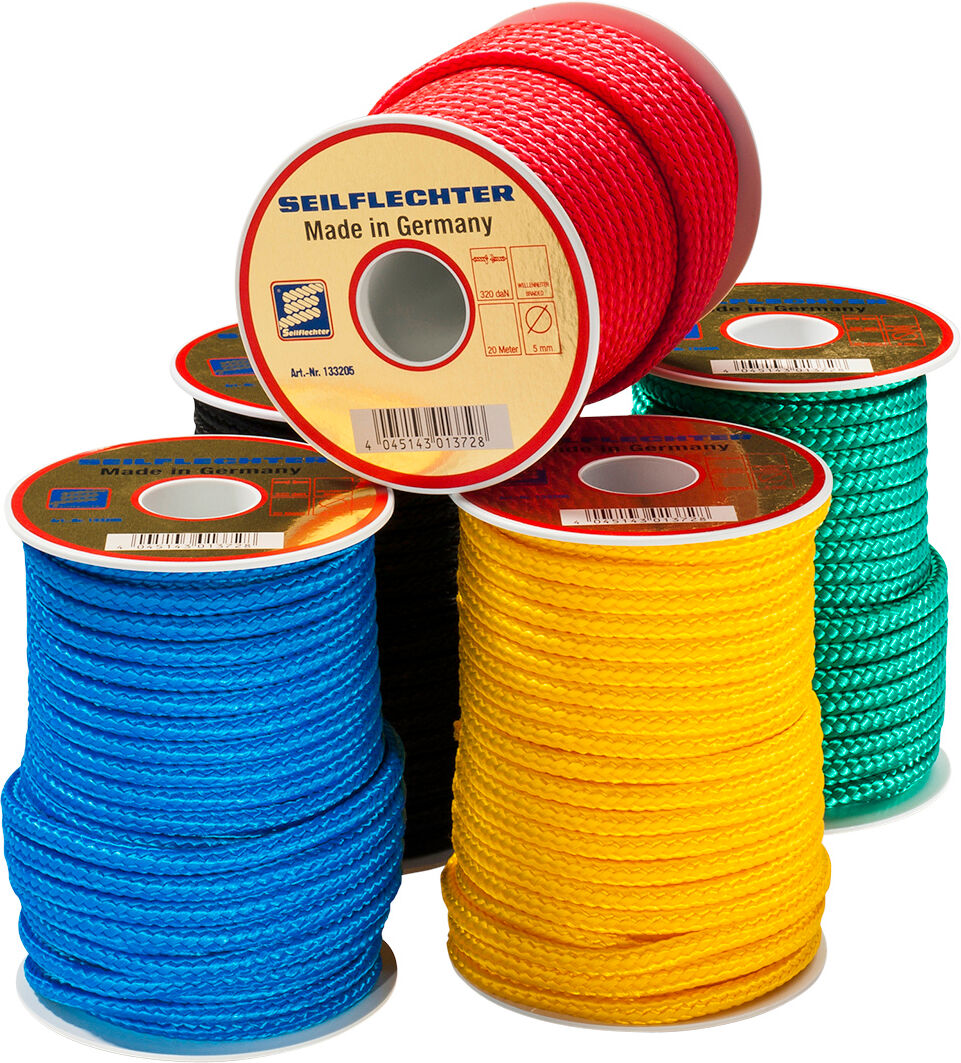 Seilflechter Surf cord, Polypropylene, braided, 3mm, 20m on a spool, assorted, 70 daN SF133203