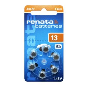 Renata Za13 Free Mercury - Blister Da 6 Batterie Per Protesi Acustiche