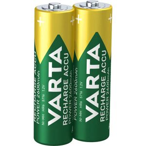 Varta Recharge Accu Power AA 2600 mAh Blister da 2 (Batteria NiMH Accu Precaricata, Mignon, batteria ricaricabile, pronta all'uso)