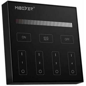 Mi-Light Pannello Full Touch WiFi Dimmer 4-Zone, base magnetica - Black