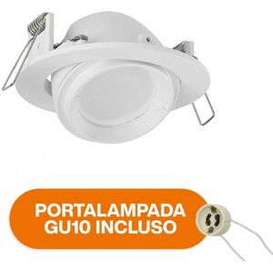 LEDDIRETTO Portafaretto GU10 e MR16 Orientabile Tondo Foro Ø95mm Bianco