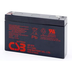 CSB GP672F1 Batteria ermetica al piombo 6V 7.2Ah faston 8,4 mm