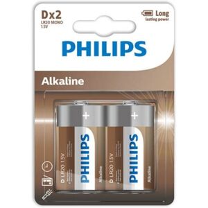 Philips - Batteria Alcalina D Lr20 Blister*2