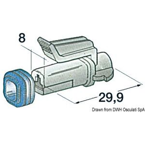 Osculati Connettori stagni per cavi fino a 1,2 mm Connettore stagno maschio 1 polo