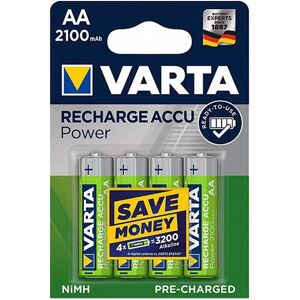 Batteria Ricaricabile Varta 1,2V AA Stilo Accu Power 2100mAH confezione da 4 pile