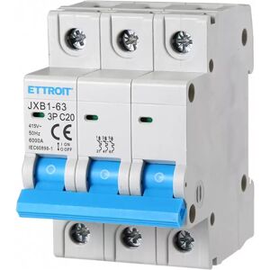 Interruttore automatico magnetotermico modulare 3P 20A 6KA 380V Ettroit