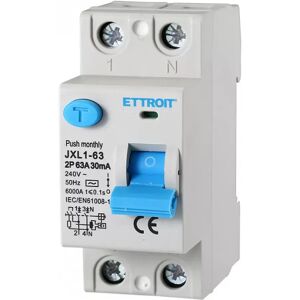 Interruttore differenziale puro Salvavita modulare 2P 63A 30mA 6KA 220V Ettroit