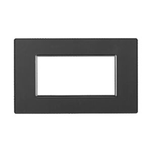 Ettroit Placca 4 moduli 504 in vetro grigia scura compatibile BTicino Axolute