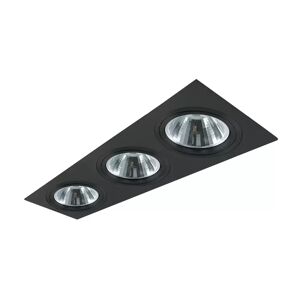 Portafaretto orientabile AR111 da incasso 182x500mm Nero Rettangolare 3 posti Novaline