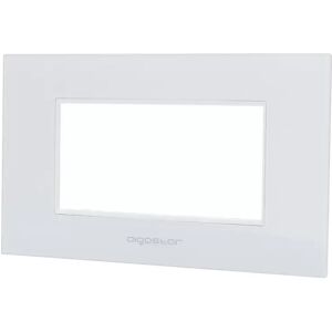 Aigostar Placca 4 moduli 504 in vetro bianca compatibile anche con BTicino Livinglight