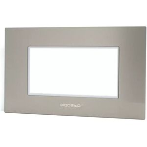 Aigostar Placca 4 moduli 504 in vetro grigia compatibile anche con BTicino Livinglight