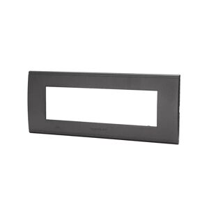 Aigostar Placca 7 moduli 506 in plastica nera compatibile anche con BTicino Livinglight