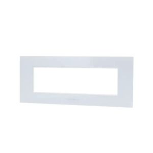 Aigostar Placca 7 moduli 506 in vetro bianca compatibile anche con BTicino Livinglight