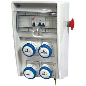 Fanton Quadro Di Distribuzione Serie Ulisse 250 Asc Con Prese 4 Cee Con Morsettiera E Pulsante Di Emergenza + Interruttori Differenziali Potenza 3kw  74326