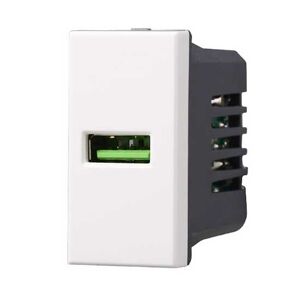 Ettroit Presa Caricatore Usb Type-A Compatibile Bticino Axolute 5vdc 2.1a Colore Bianco  Ab2401