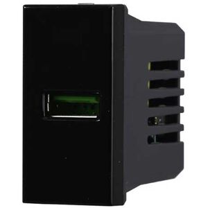 Ettroit Presa Caricatore Usb Type-A Compatibile Bticino Axolute 5vdc 2.1a Colore Nero  An2401