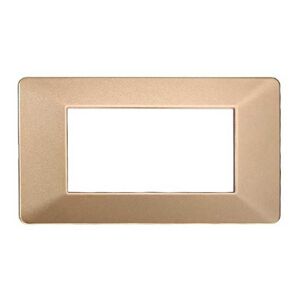 Ettroit Placca Compatibile Vimar Plana 4 Moduli Plastica Colore Oro  Ev83411