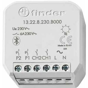 Finder Relè Multifunzione Connesso Yesly 2 Canali Da Incasso Con Protocollo Di Trasmissione Bluetooth 4.2 Colore Bianco Tipo 13.22  13228230b000