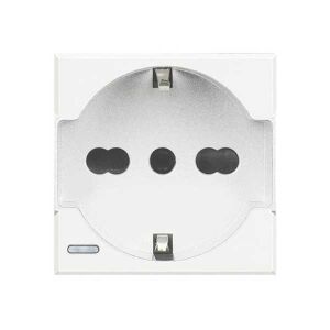 BTicino Hd4140a16 Serie Axolute - Presa Schuko Italiano / Tedesco 2p+t 16a - Bianco