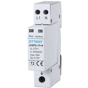 Ettroit Scaricatore Di Sovratensione T2 220v 1p+n 2 Poli Occupa 1 Modulo Din  Jxspd-1p+n