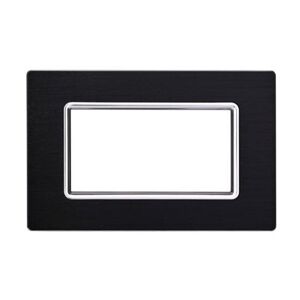 Ettroit Placca Compatibile Bticino Livinglight 4 Moduli Alluminio Colore Nero