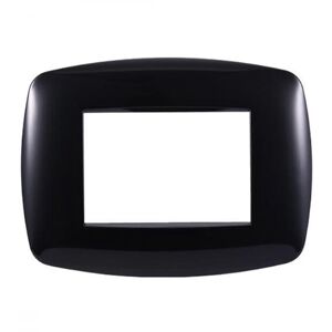 Ettroit Placca Compatibile Bticino Livinglight 3 Moduli Plastica Slim Colore Nero