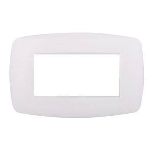 Ettroit Placca Compatibile Bticino Livinglight 4 Moduli Plastica Slim Colore Bianco