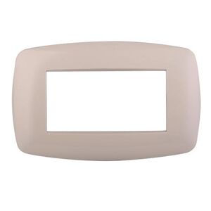 Ettroit Placca Compatibile Bticino Livinglight 4 Moduli Plastica Slim Colore Sabbia